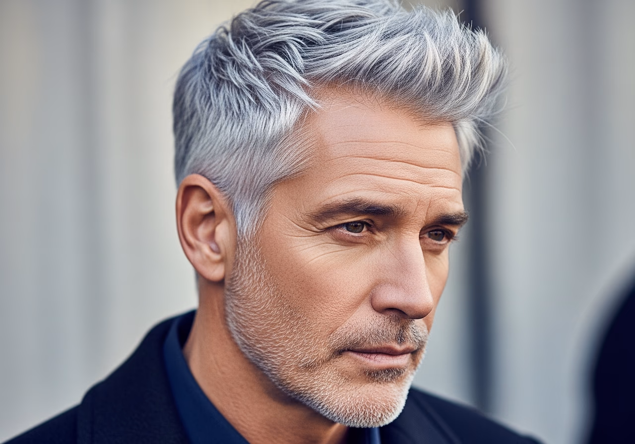 Gray Hair Styles for Men 2026 - Silver Undercut