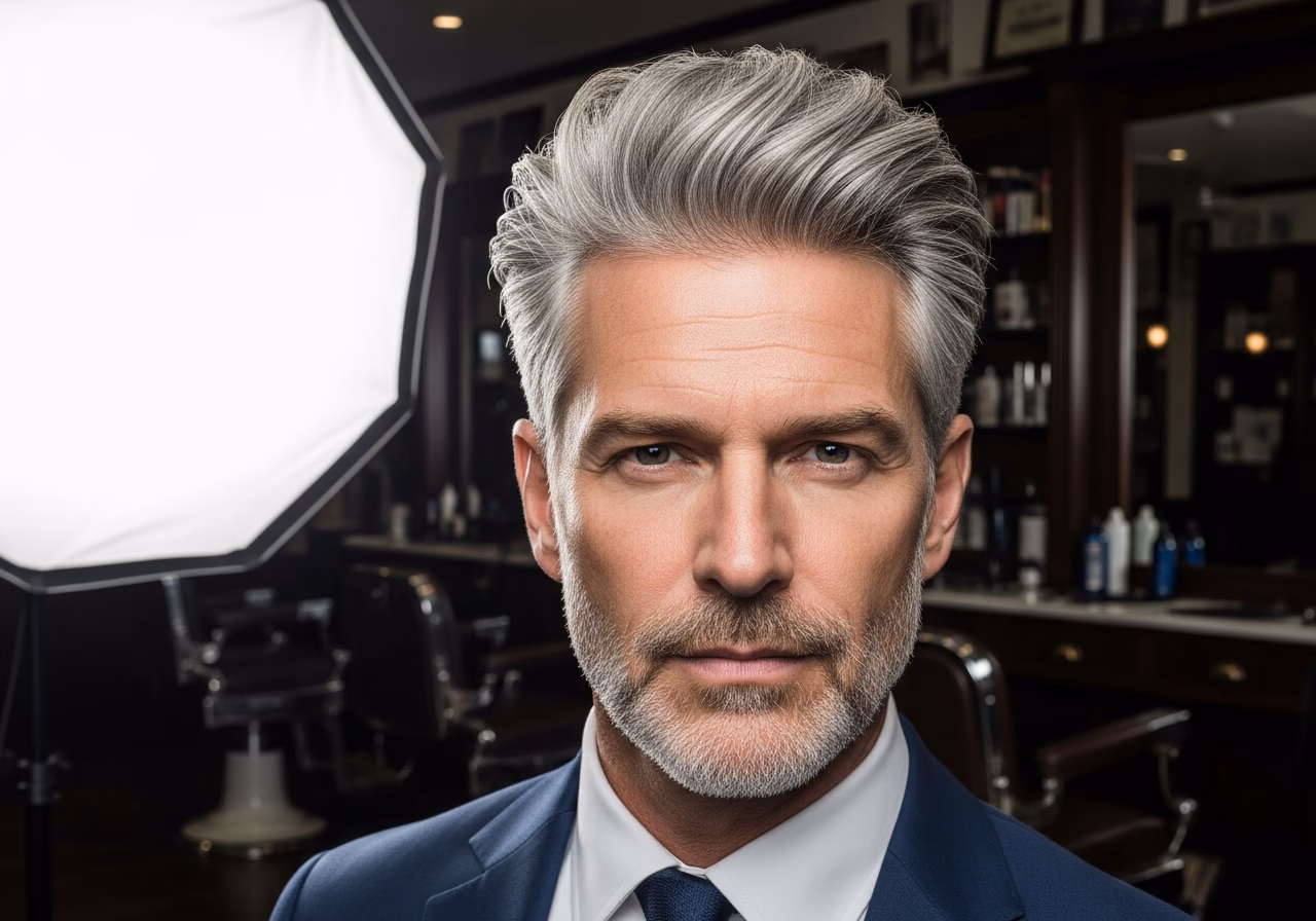 Gray Hair Styles for Men 2026 - Textured Silver Quiff