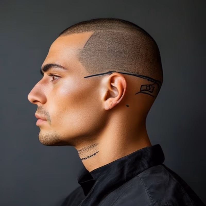 Designs on a Buzz Cut hairstyle for men 2026 — Hair Designs variation, best for Maximum design real estate, modern barbering by Master Stylist Jessica Hamilton