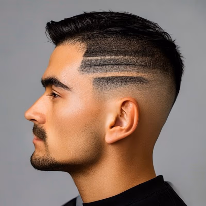 Zigzag Design hairstyle for men 2026 — Hair Designs variation, best for Bold, playful, kinetic, modern barbering by Master Stylist Jessica Hamilton