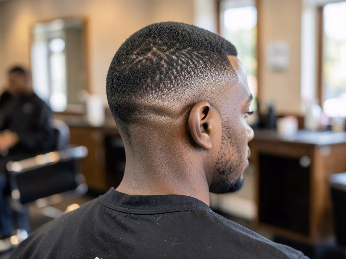 Man with a fue recovery taper haircut