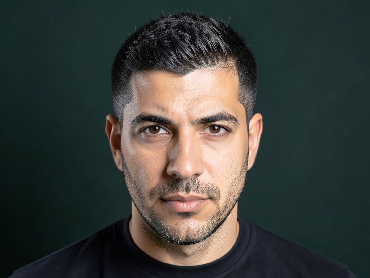 Man with a grow-in textured crop haircut
