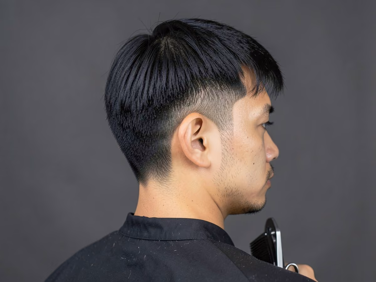 Man with a longer sides scissor cut
