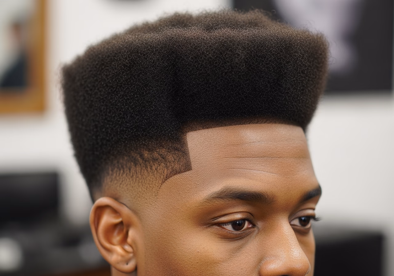 Haircuts for Black Men 2026 - High Fade with Wide Afro Crown