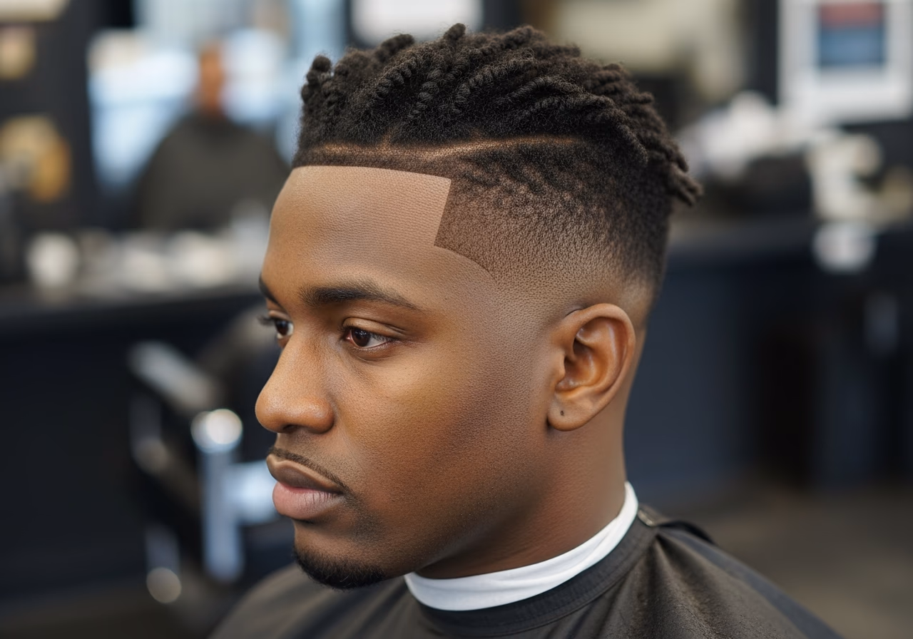 Haircuts for Black Men 2026 - Low Fade with Side Part Twists