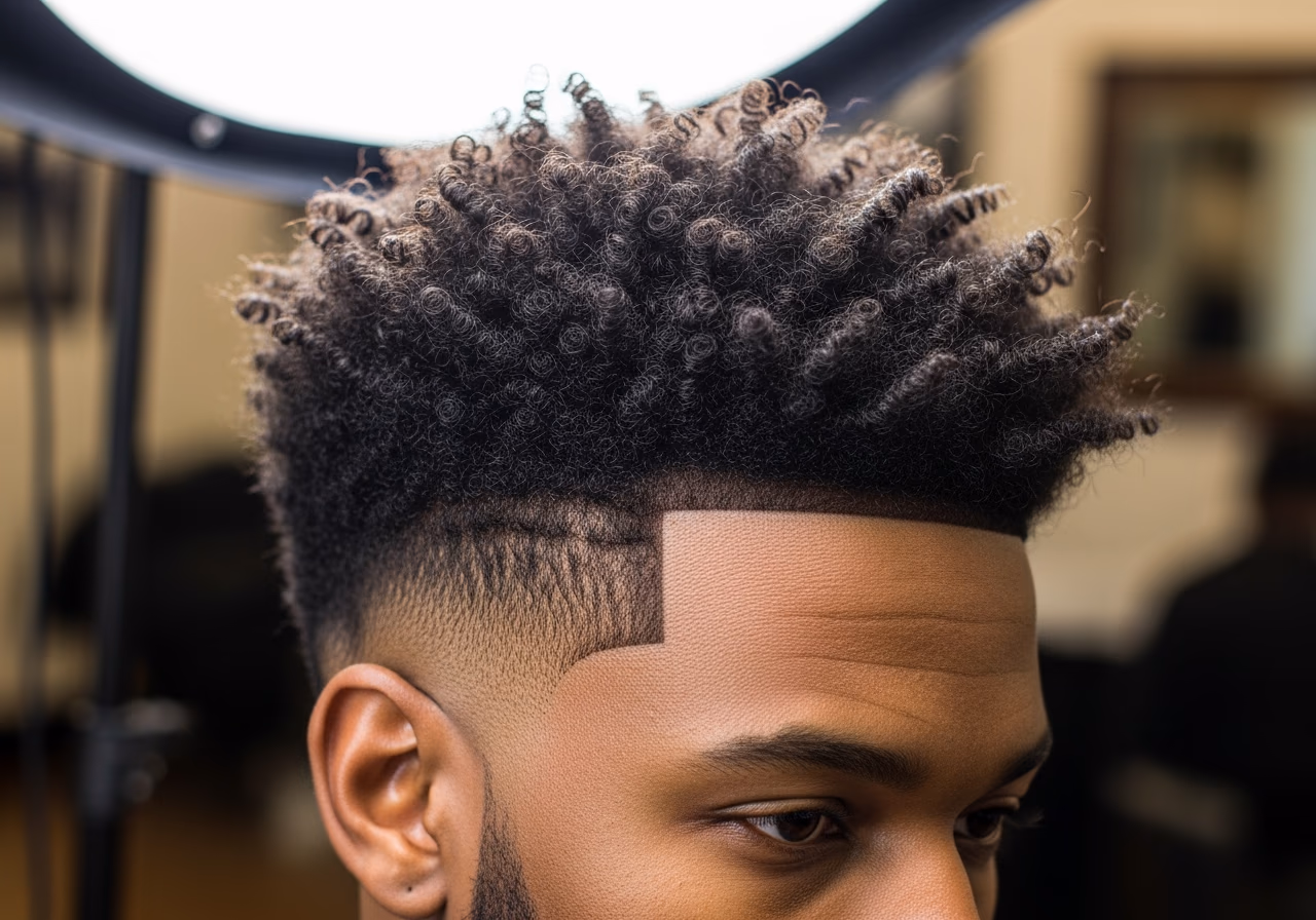 Haircuts for Black Men 2026 - Low Fade with Voluminous 3C Curls
