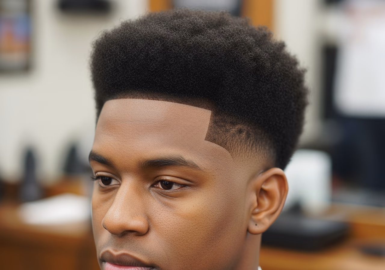 Haircuts for Black Men 2026 - Low Taper Fade with 4C Crown Volume