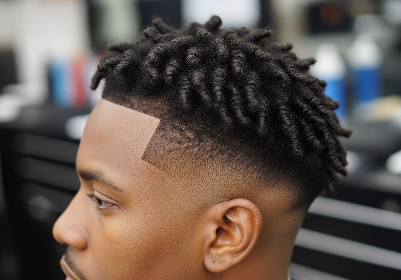 Haircuts for Black Men 2026 - Mid Fade with Finger Coil Top