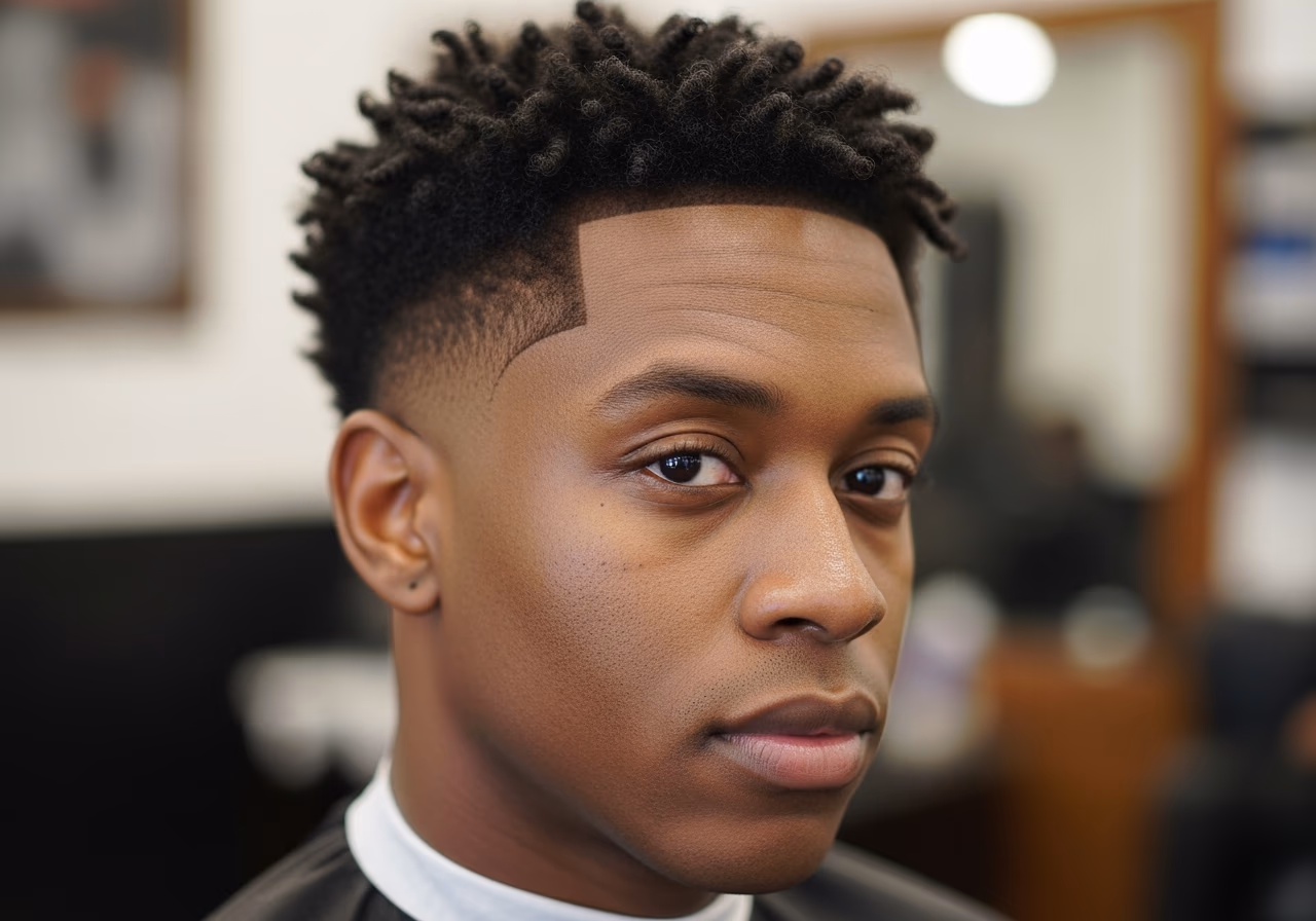 Haircuts for Black Men 2026 - Mid Fade with 4C High Top Crown