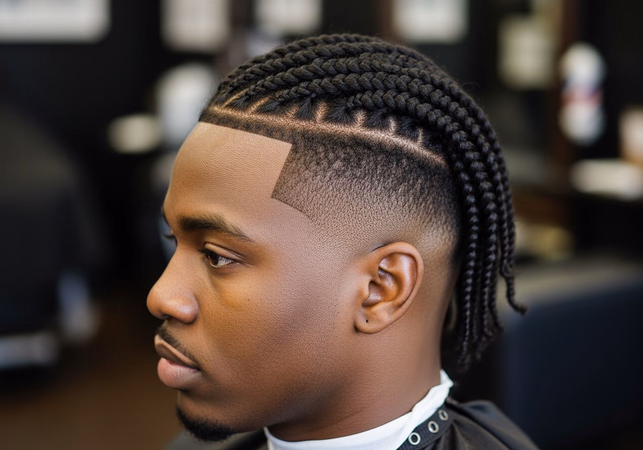 Haircuts for Black Men 2026 - Mid Fade with Long Box Braids