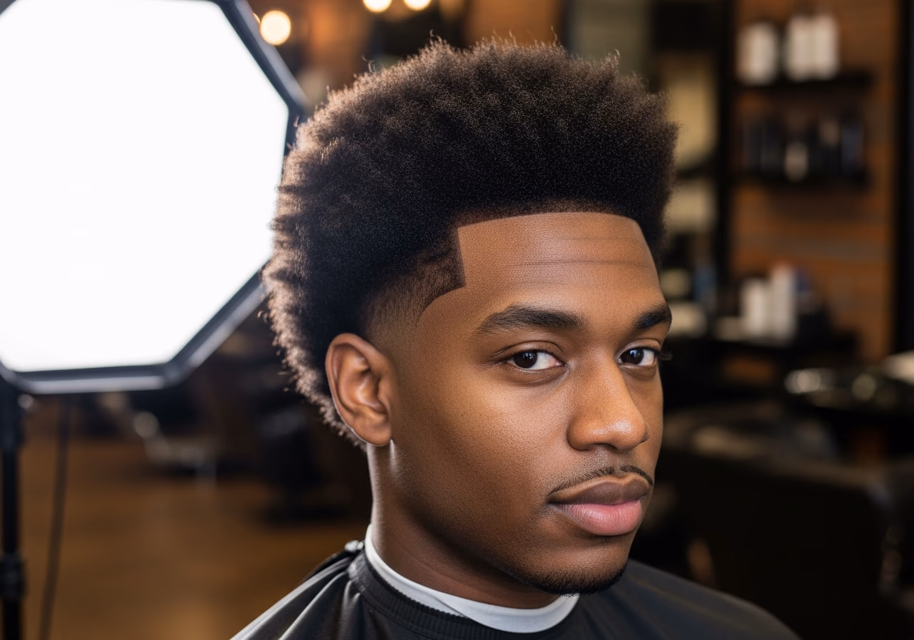 Haircuts for Black Men 2026 - Skin Fade with Natural Afro