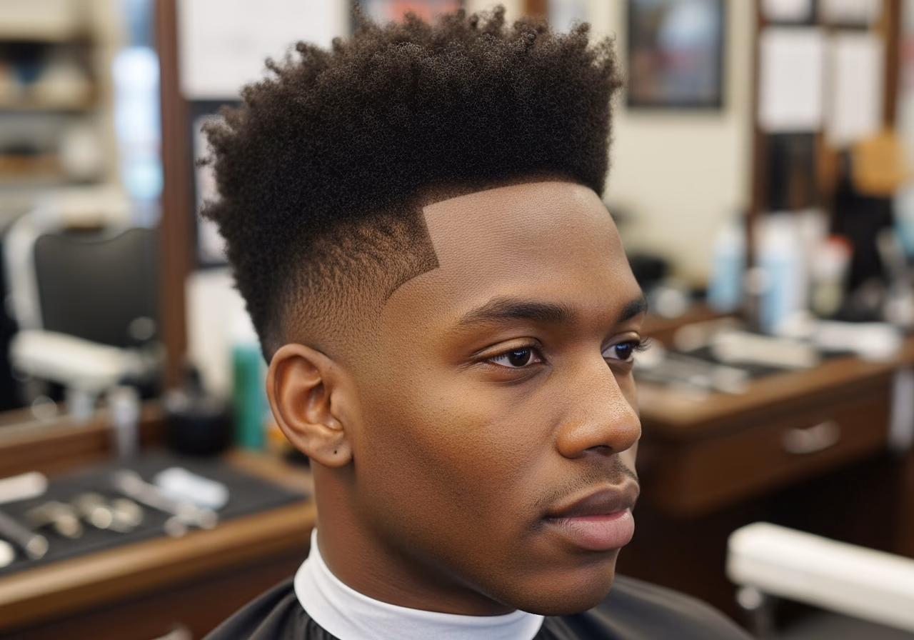 Haircuts for Black Men 2026 - Taper Fade with High Top Fro