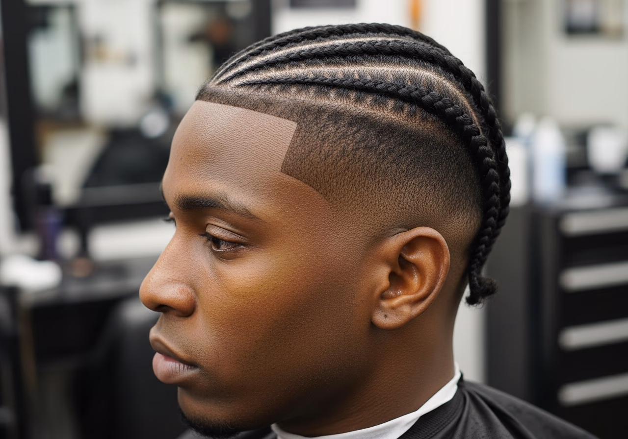 Haircuts for Black Men 2026 - Undercut with Braided Top