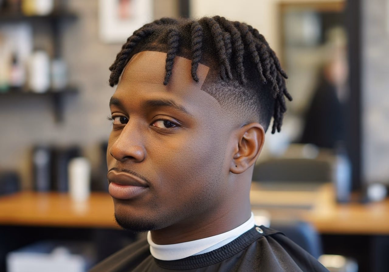 Haircuts for Black Men 2026 - Undercut with Twists on Top