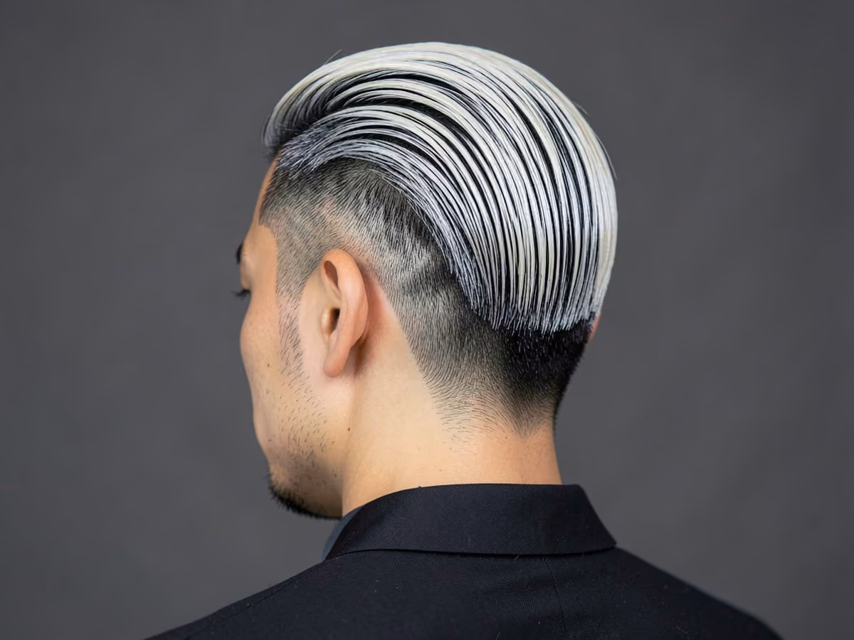 Man with a low shine slick back