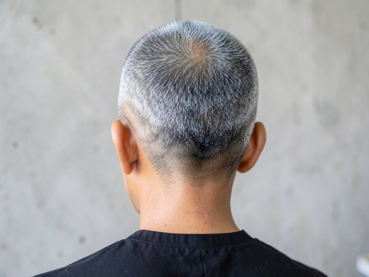 Man with a mature crew cut