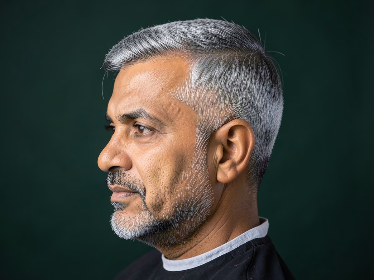 Man with a mature side part