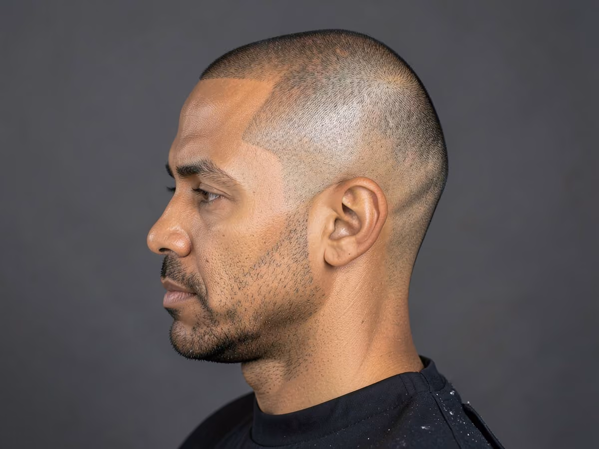Man with a middle-aged buzz cut