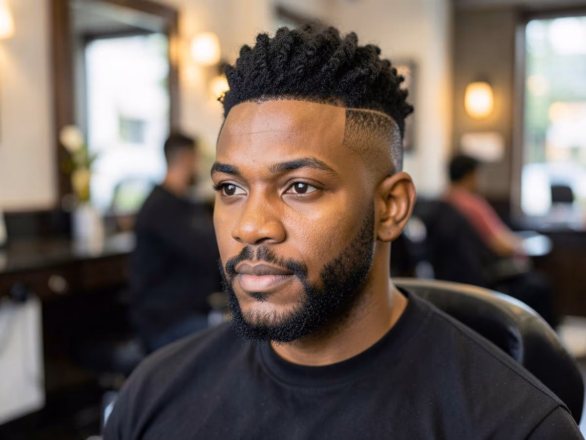 Man with a frohawk with short beard
