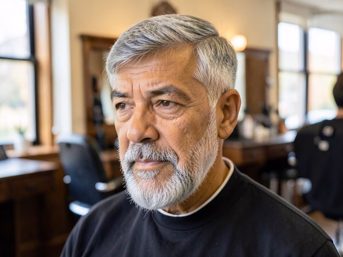 Man with a heart face haircut with beard