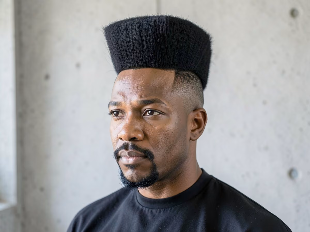 Man with a high top with goatee