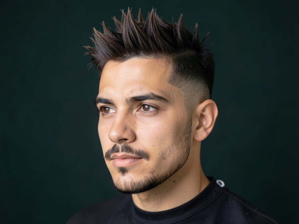 Man with a spiky hair with soul patch