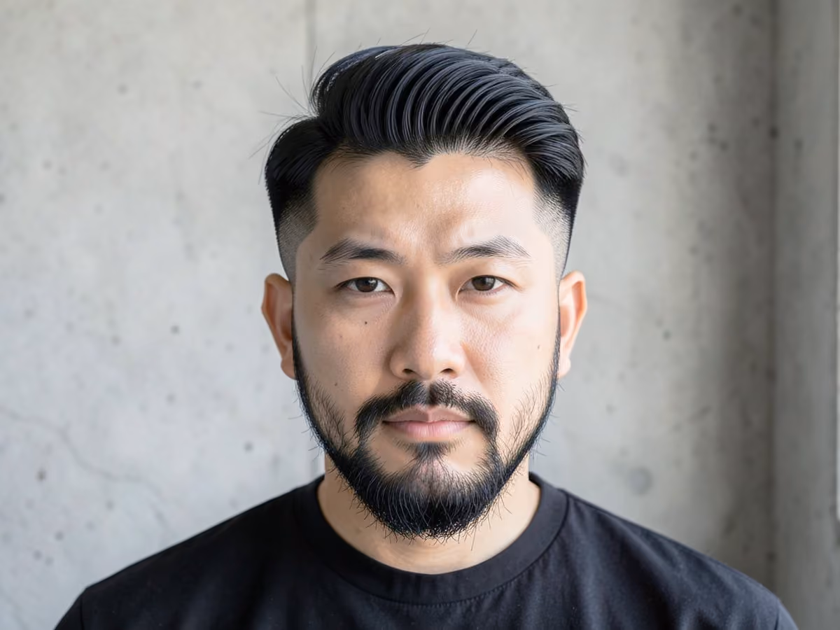 Man with an asian hard part