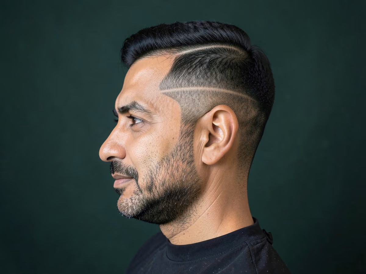Man with a double hard part