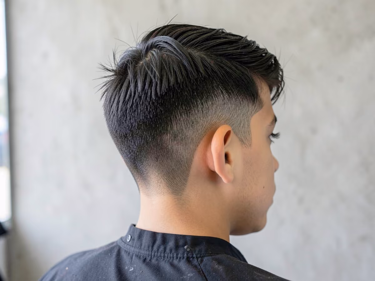 Man with a hard part for teens