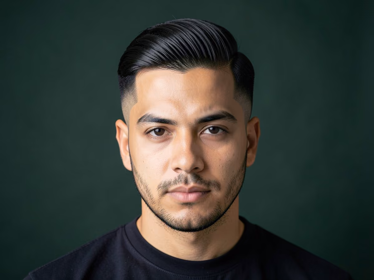 Man with a latino hard part