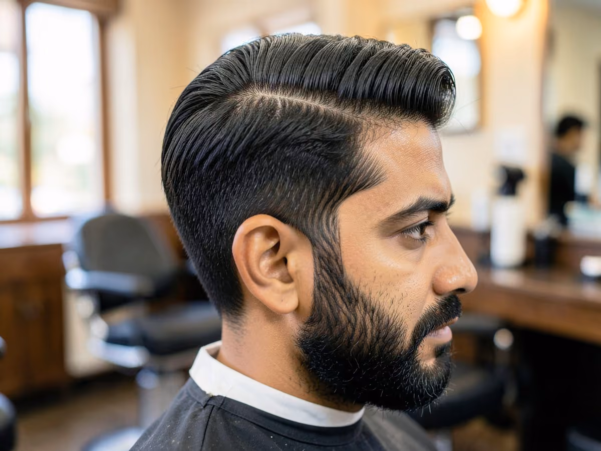 Man with a long hard part