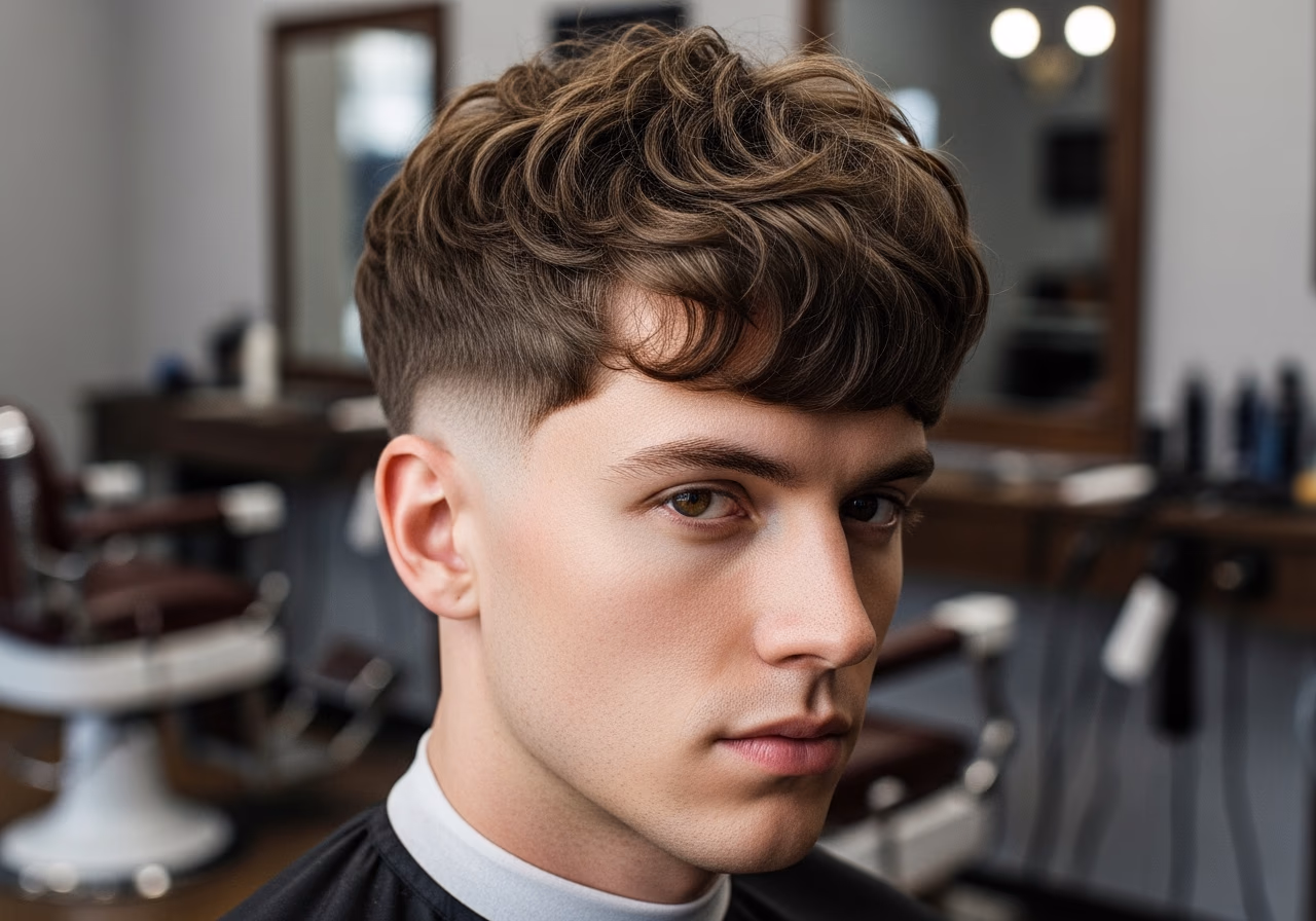 Broccoli Cut hairstyle for men 2026 — haircuts for heart-shaped faces variation, best for heart-shaped faces + curly or wavy hair, modern barbering by Master Stylist Jessica Hamilton
