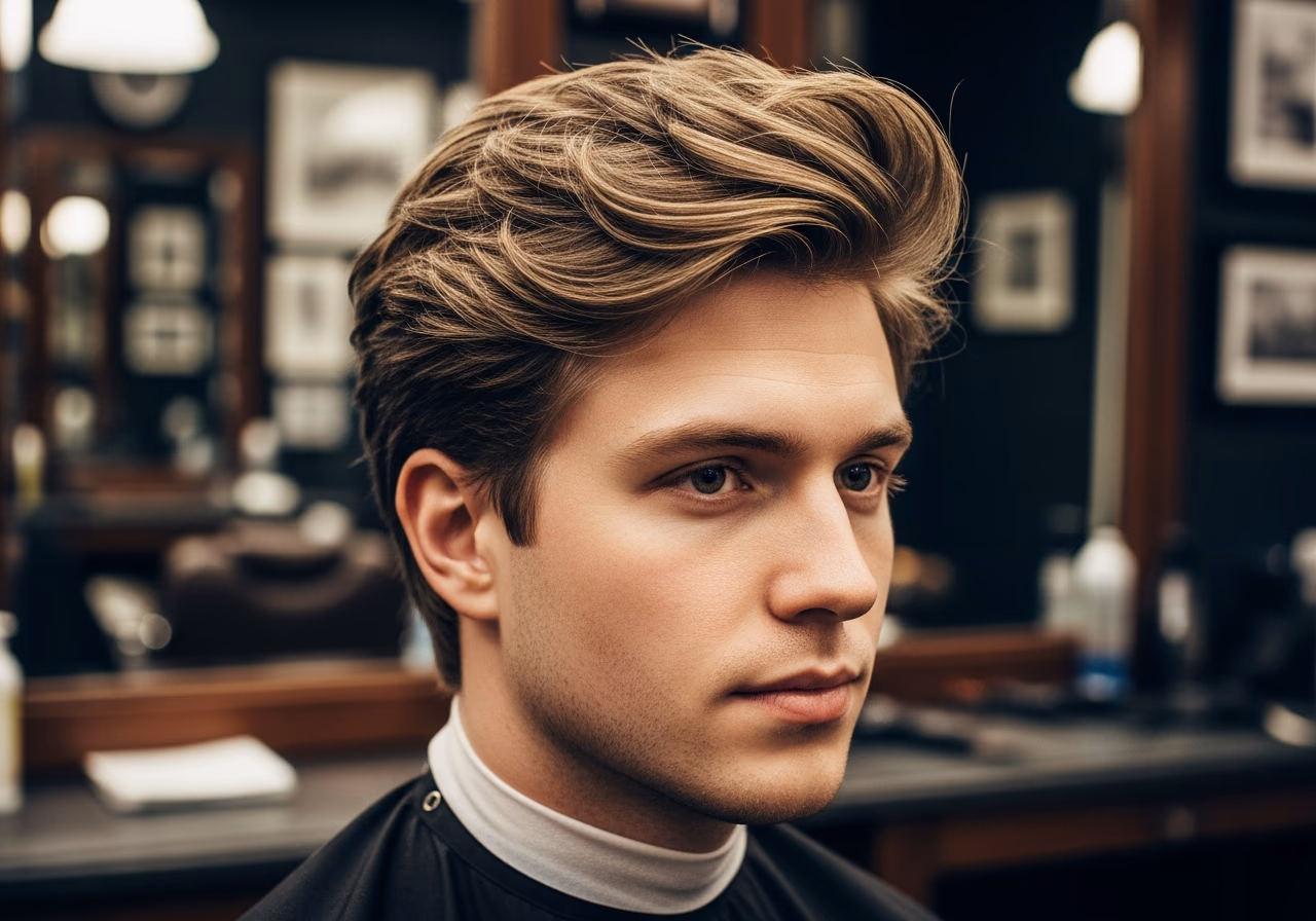 Fluffy Haircut hairstyle for men 2026 — haircuts for heart-shaped faces variation, best for heart-shaped faces + fine or thin hair, modern barbering by Master Stylist Jessica Hamilton