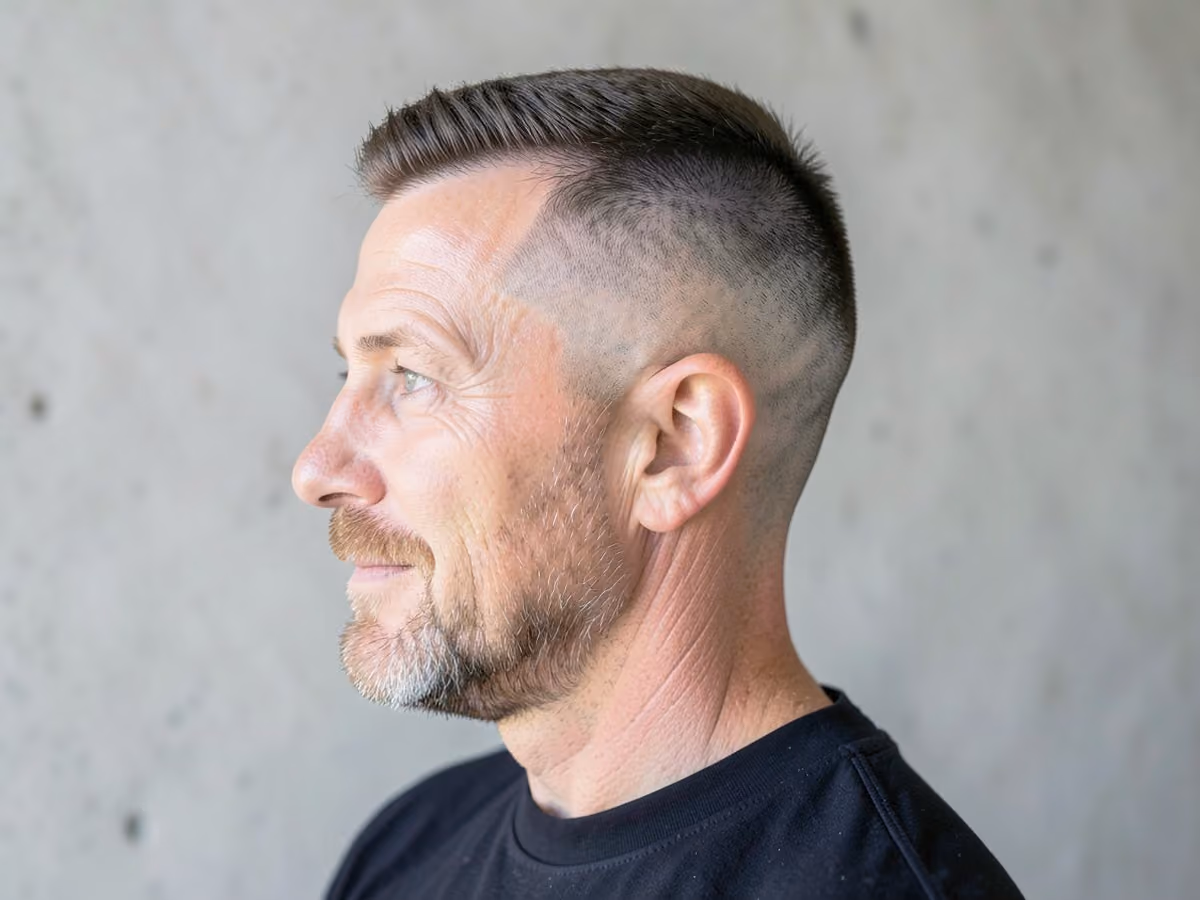 Man with an athletic high fade