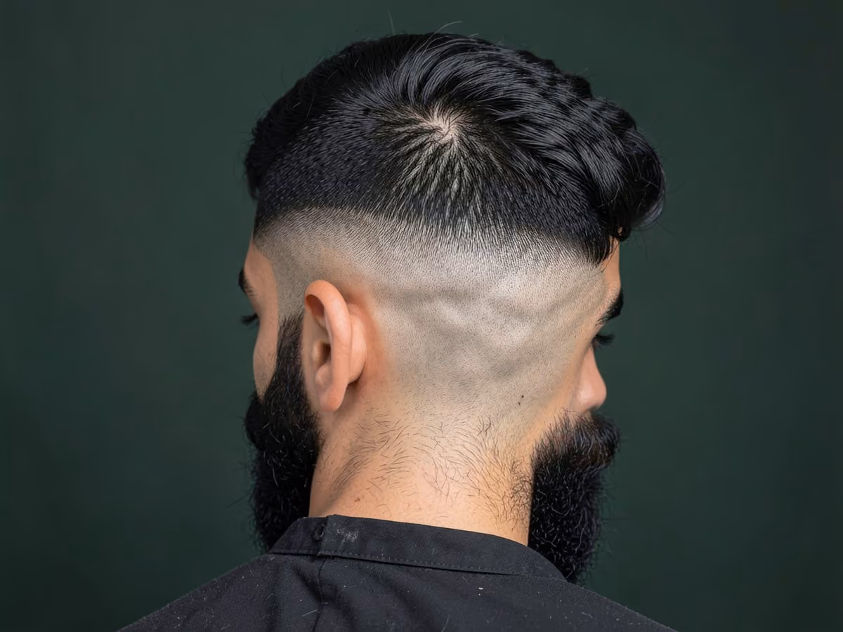 Man with a high disconnected fade