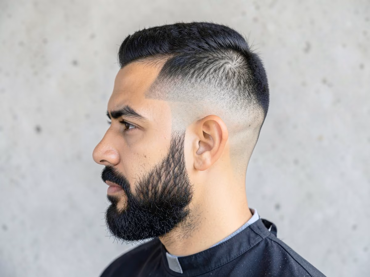 Man with a high fade edgar cut