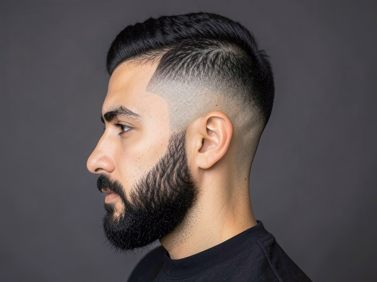 Man with a high fade for thick hair