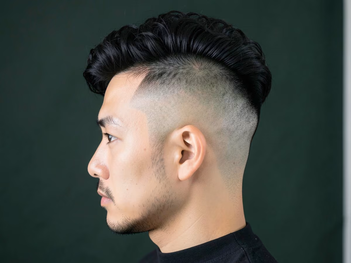 Man with a high fade frohawk