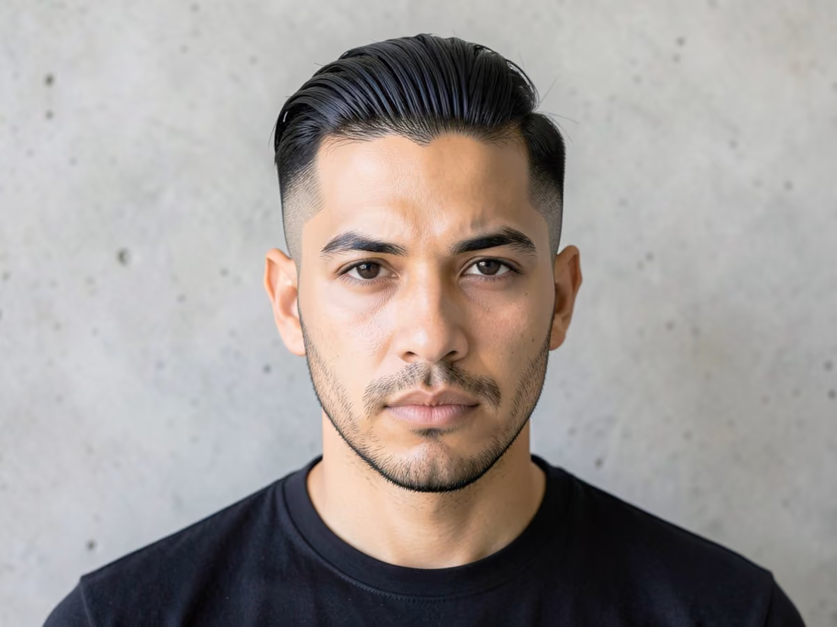 Man with a high fade long top