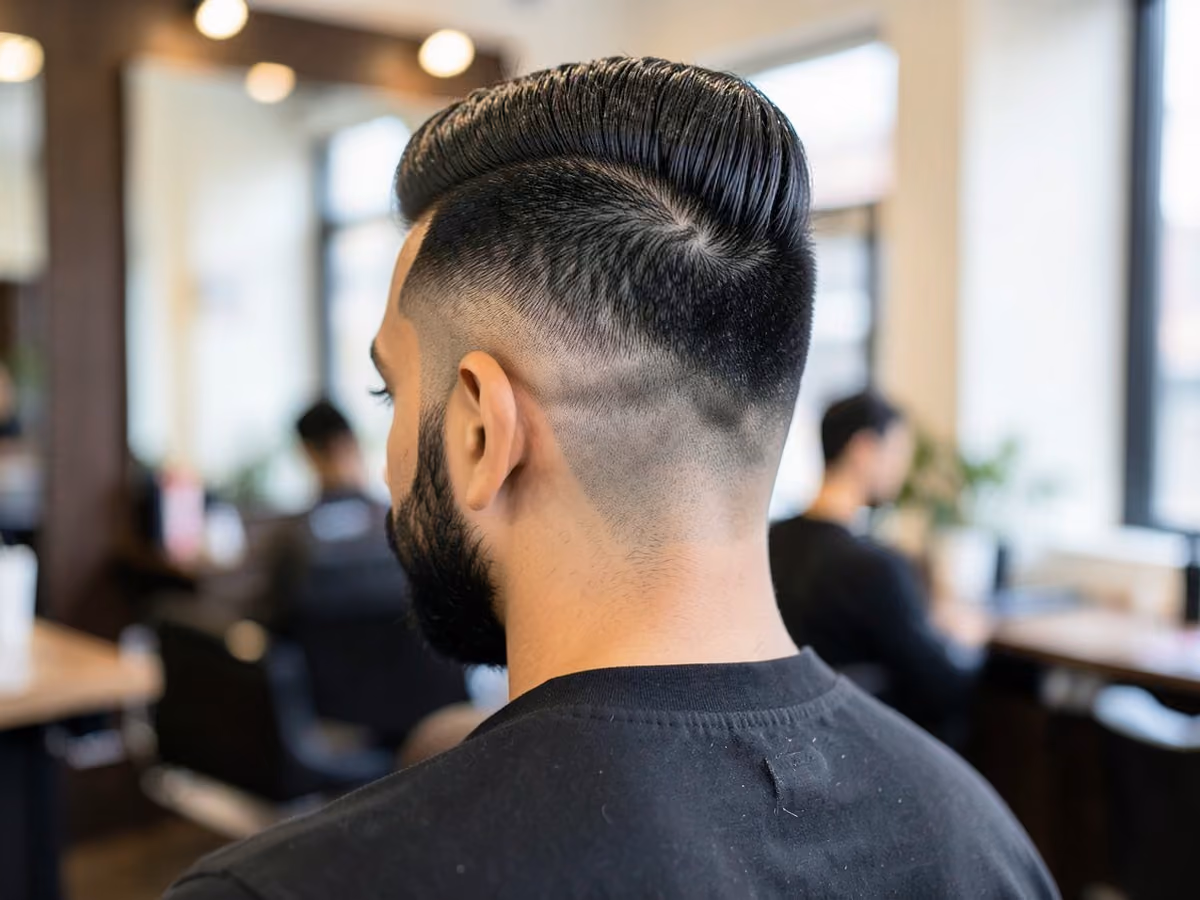 Man with a high fade mohawk