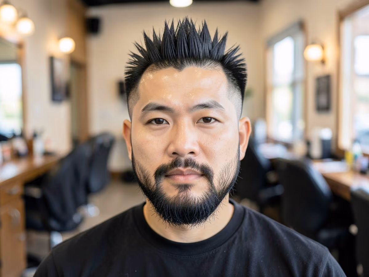 Man with a high fade spiky hair