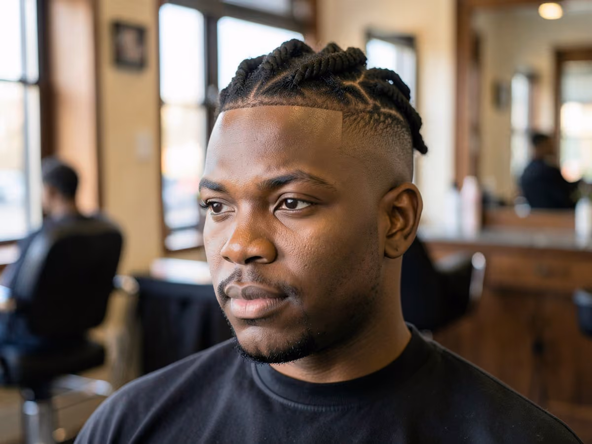 Man with a high fade twists