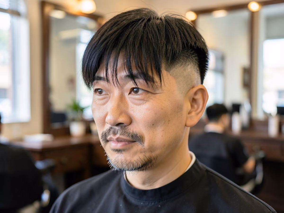 Man with a high fade with fringe