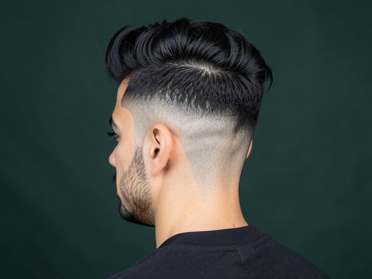 Man with a high fade with quiff