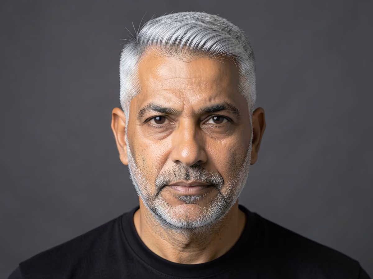 Man with a high fade with razor finish