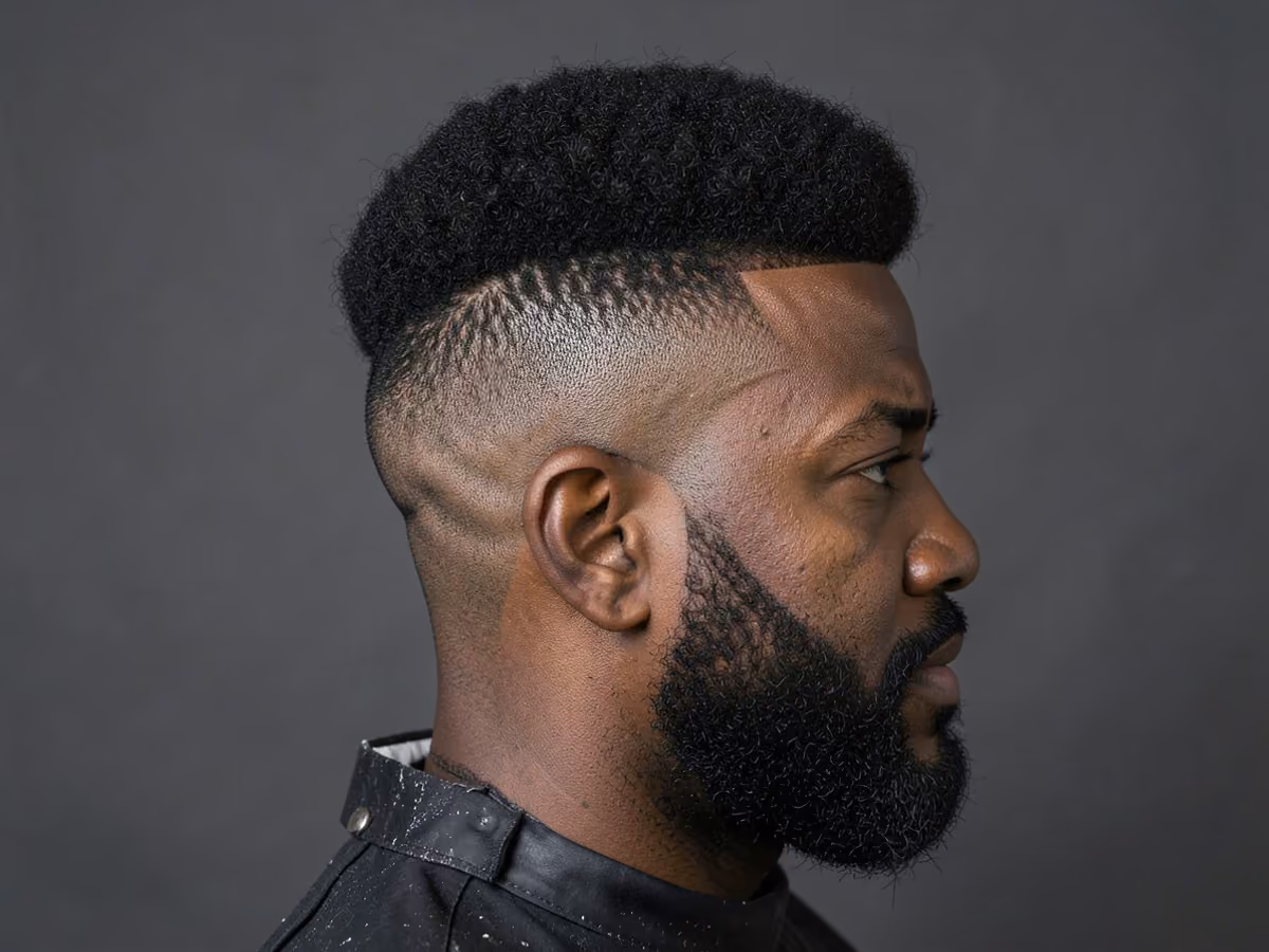 Man with a high fade with short afro