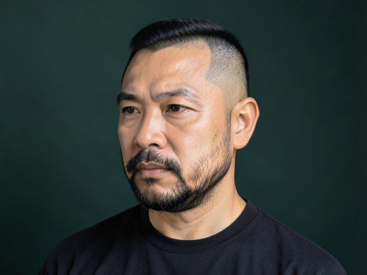 Man with a high fade with short beard