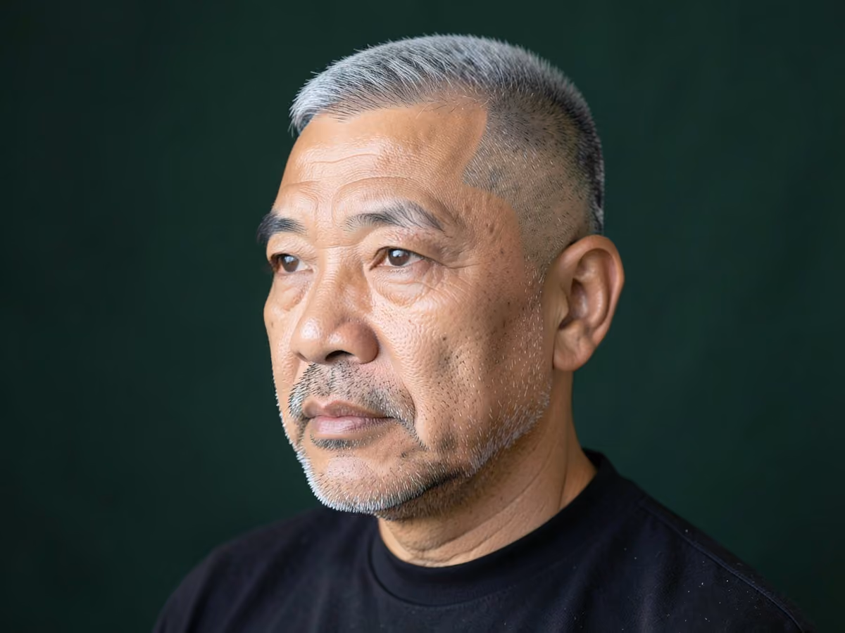 Man with a high fade with stubble