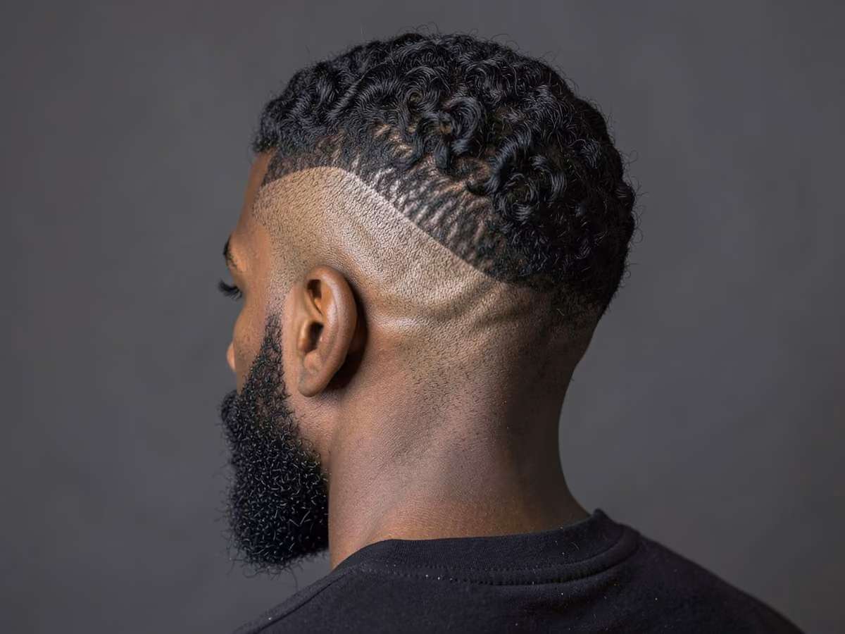 Man with a high fade with waves