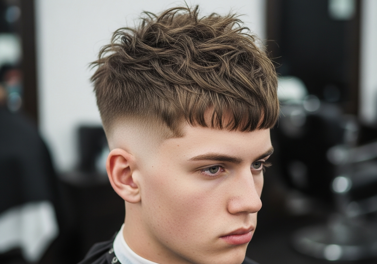 High Taper Fade Textured Fringe 2026 - Messy Youthful Fringe High Taper